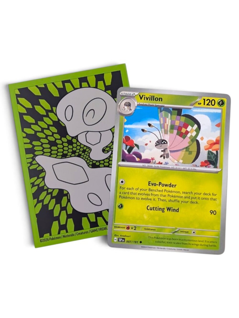 Surging Sparks Pokemon Card (Q03): Vivillon 007/191, Amelicart